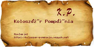 Koloszár Pompónia névjegykártya